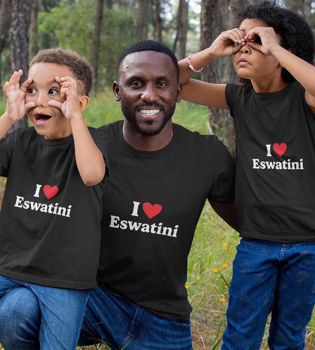 1sttheworld T-Shirt - I love Eswatini T-Shirt Black A35