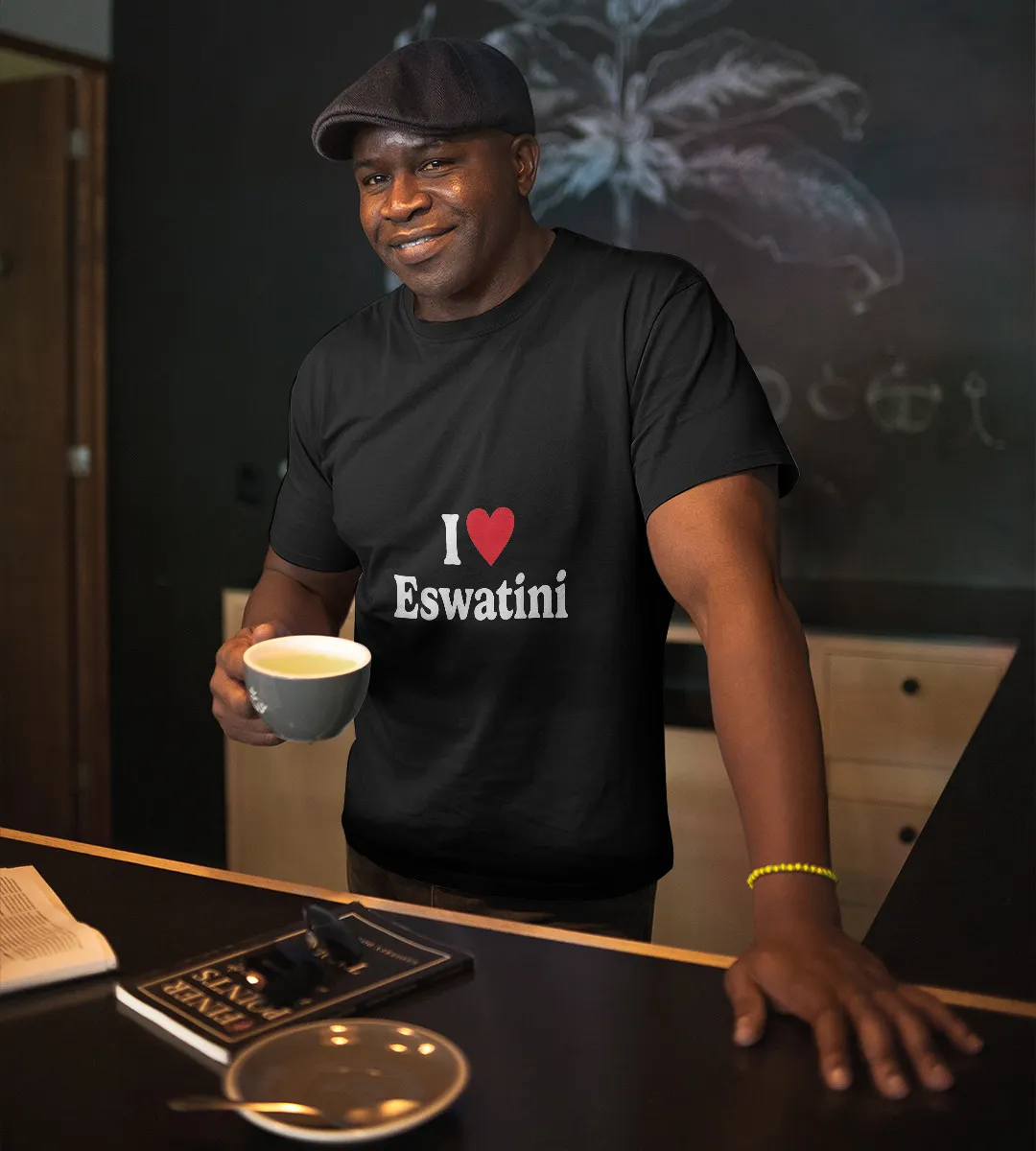 1sttheworld T-Shirt - I love Eswatini T-Shirt Black A35