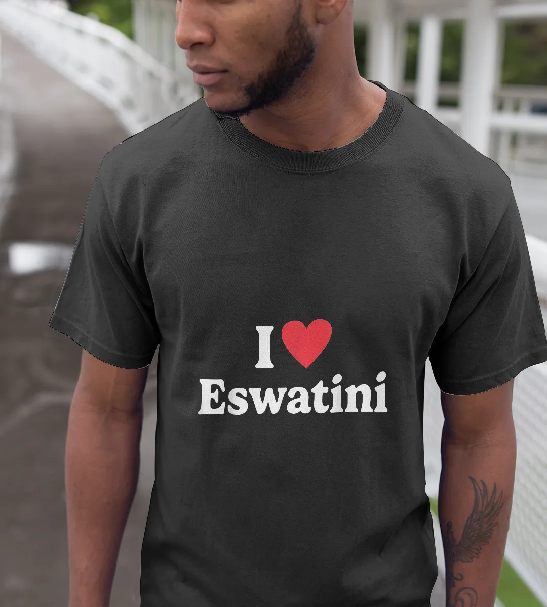 1sttheworld T-Shirt - I love Eswatini T-Shirt Black A35