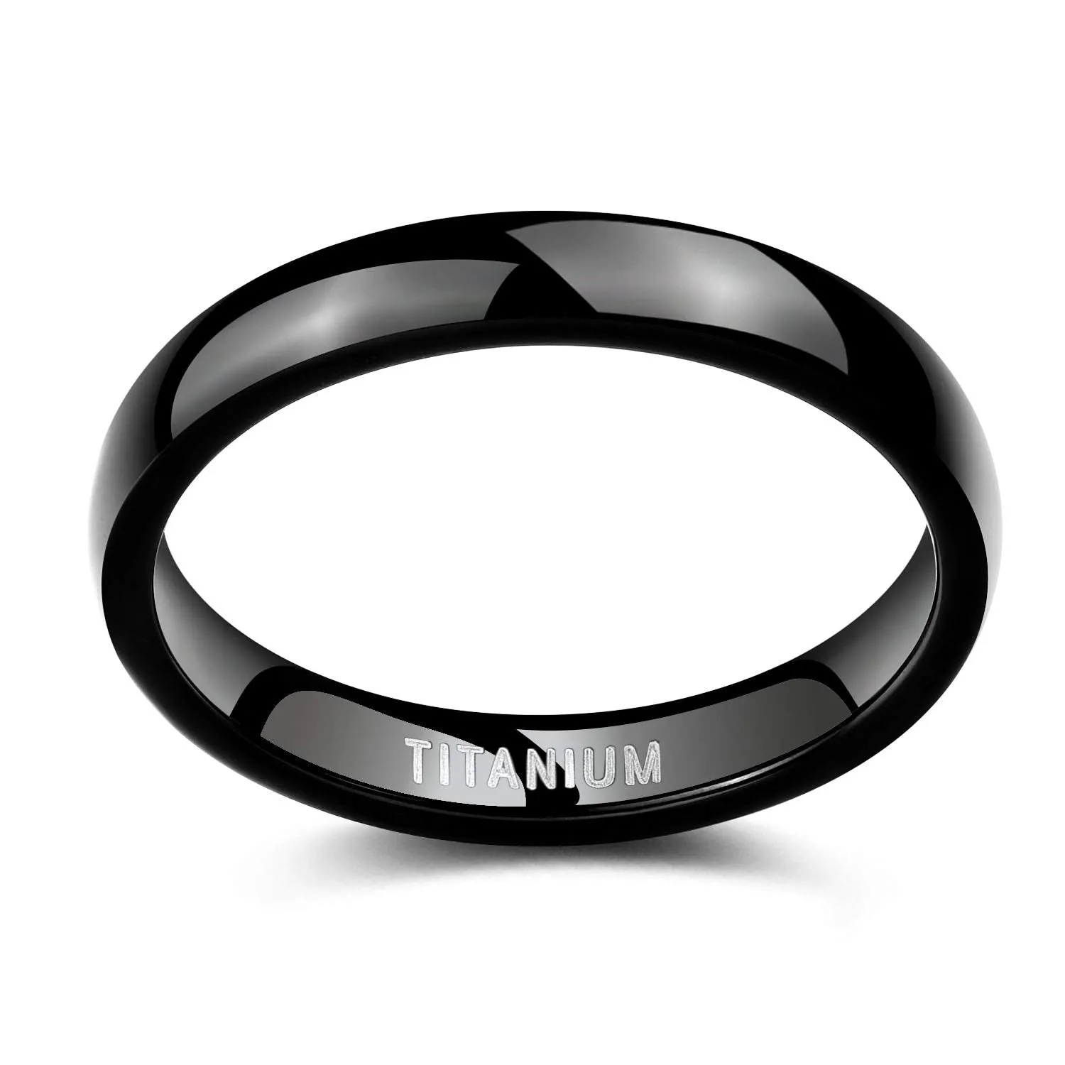 4mm Polished and Domed Titanium Fashion Wedding Ring