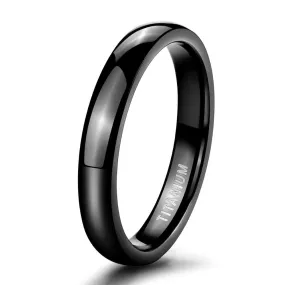 4mm Polished and Domed Titanium Fashion Wedding Ring