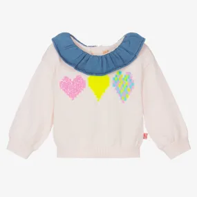 Billieblush Girls Pink Knitted Heart Sweater