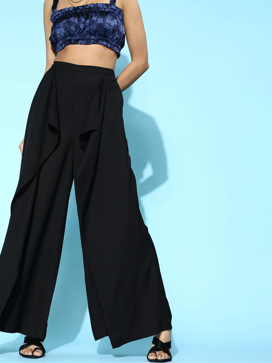 Black Front Frill Pants