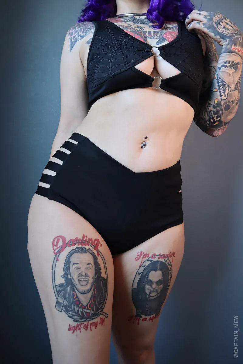 Black Widow High Waisted Bikini Bottoms