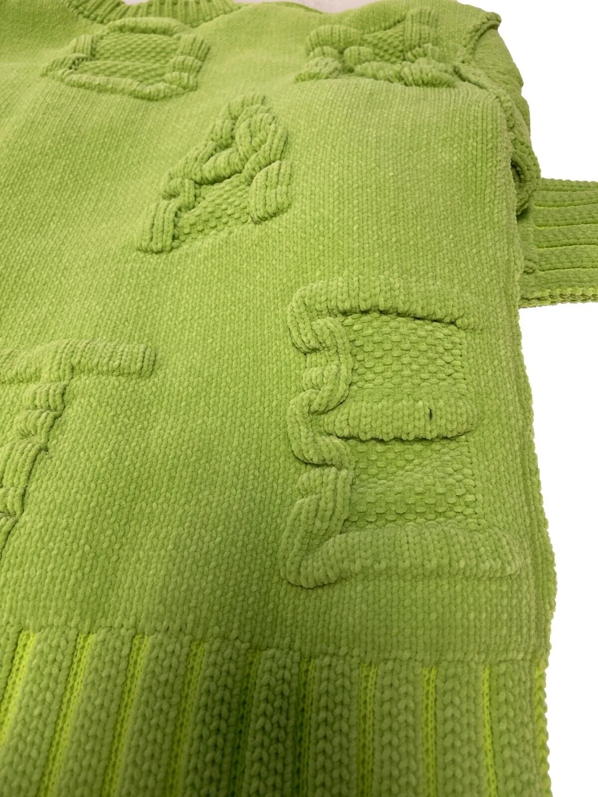 Bottega Veneta Excellent Chenille Knitted Alphabet Sweater Green XS US 0