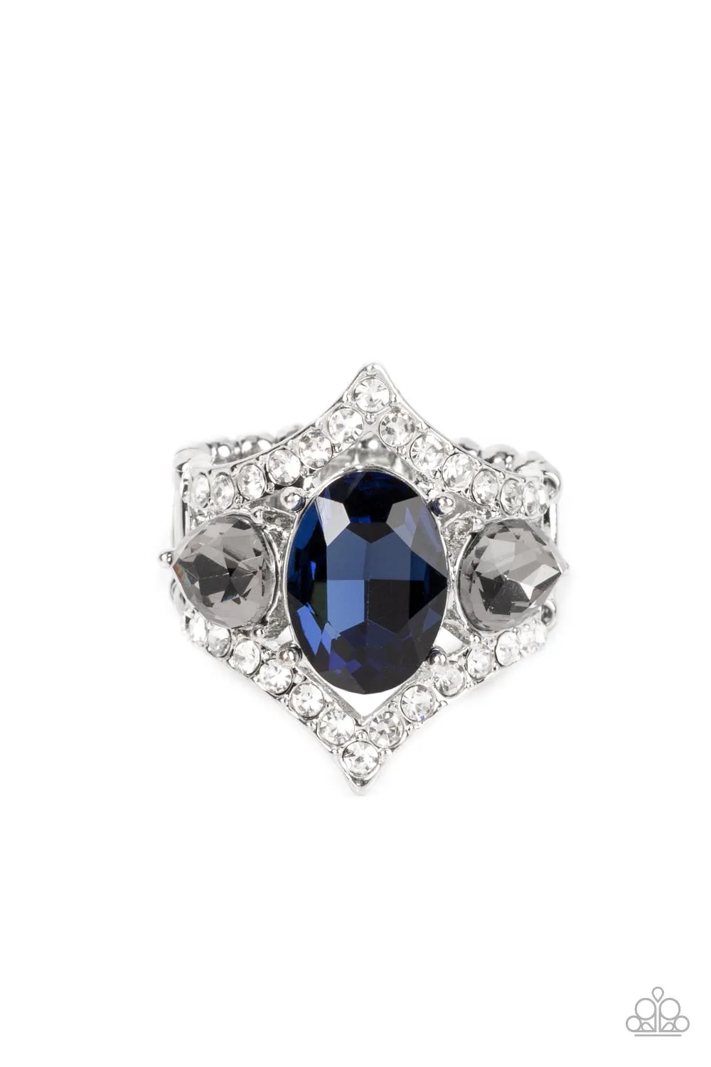 Bow Down to Dazzle Blue Rhinestone Ring - Paparazzi Accessories