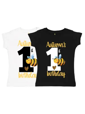 Bumble Bee & Hearts Personalized Shirt - White & Black