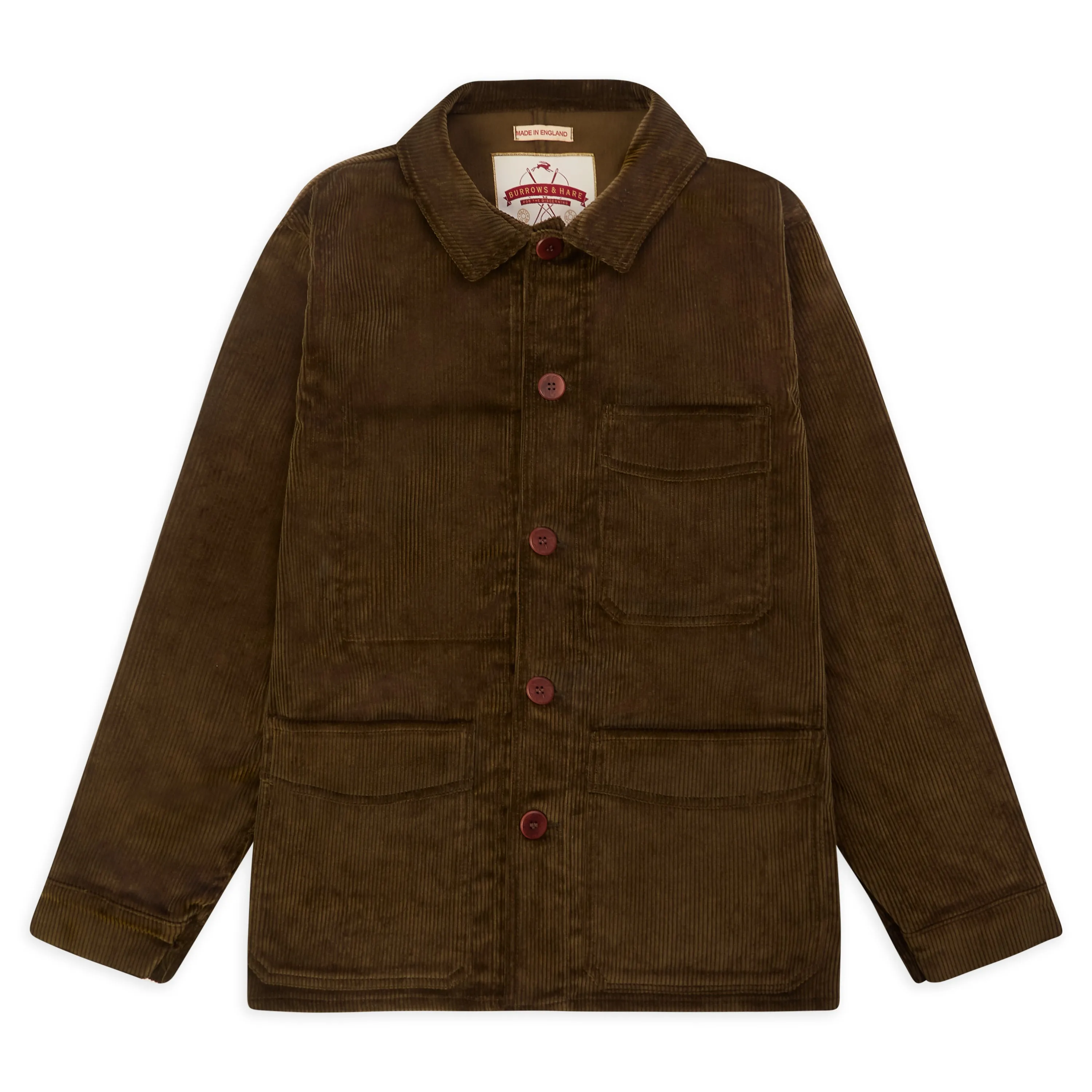 Burrows & Hare Cord Workwear Jacket - Moss