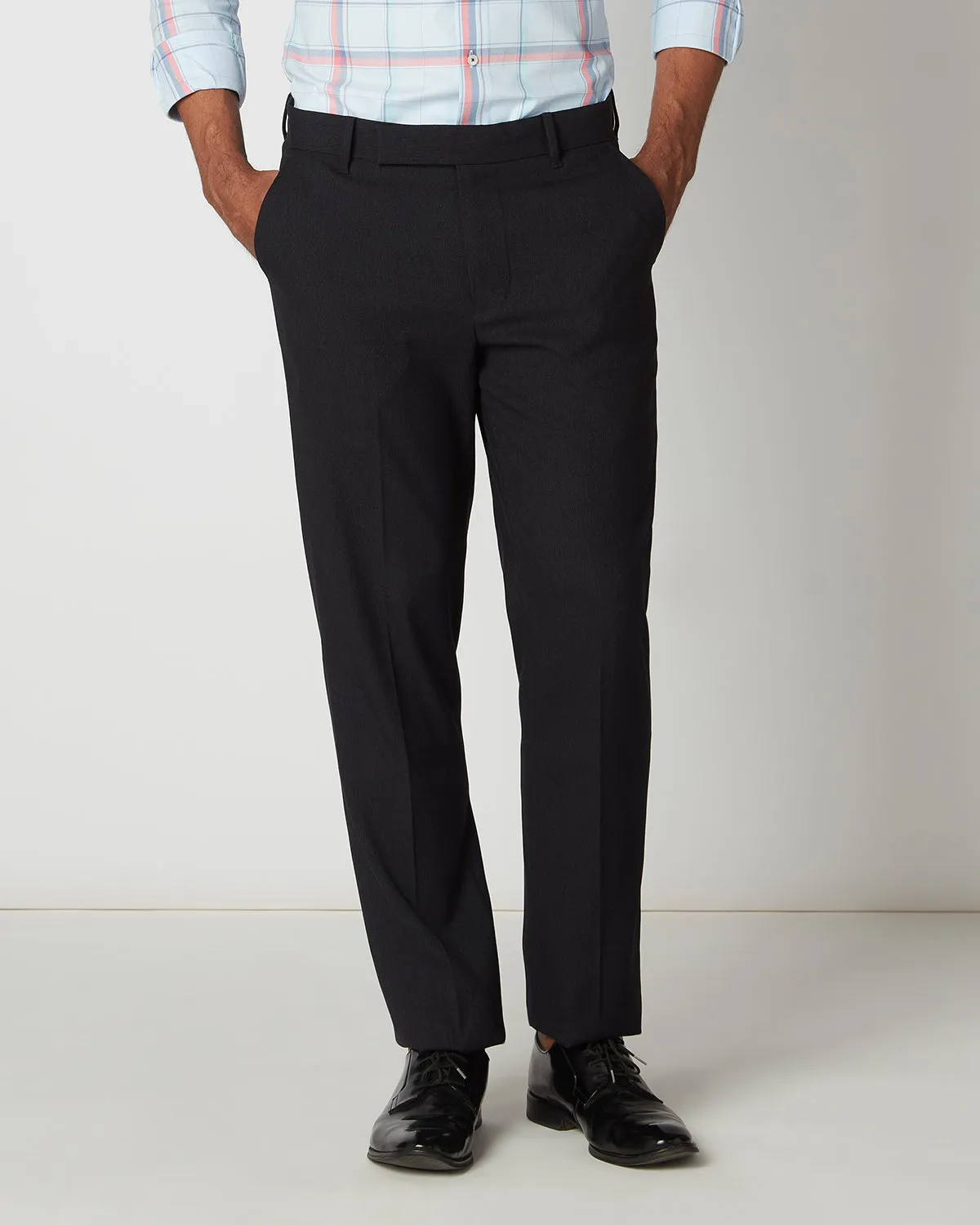 Chequered Dress Pants - Black