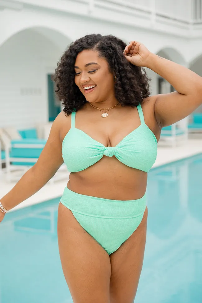 Coastal Kiss Mint High Waisted Bikini Bottoms