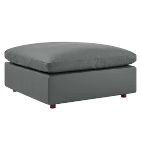 Commix Down Filled Overstuffed Vegan Leather Ottoman