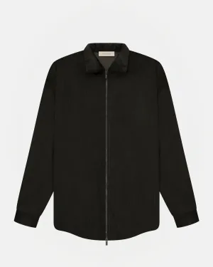 Corduroy Shirt Jacket in Off-Black