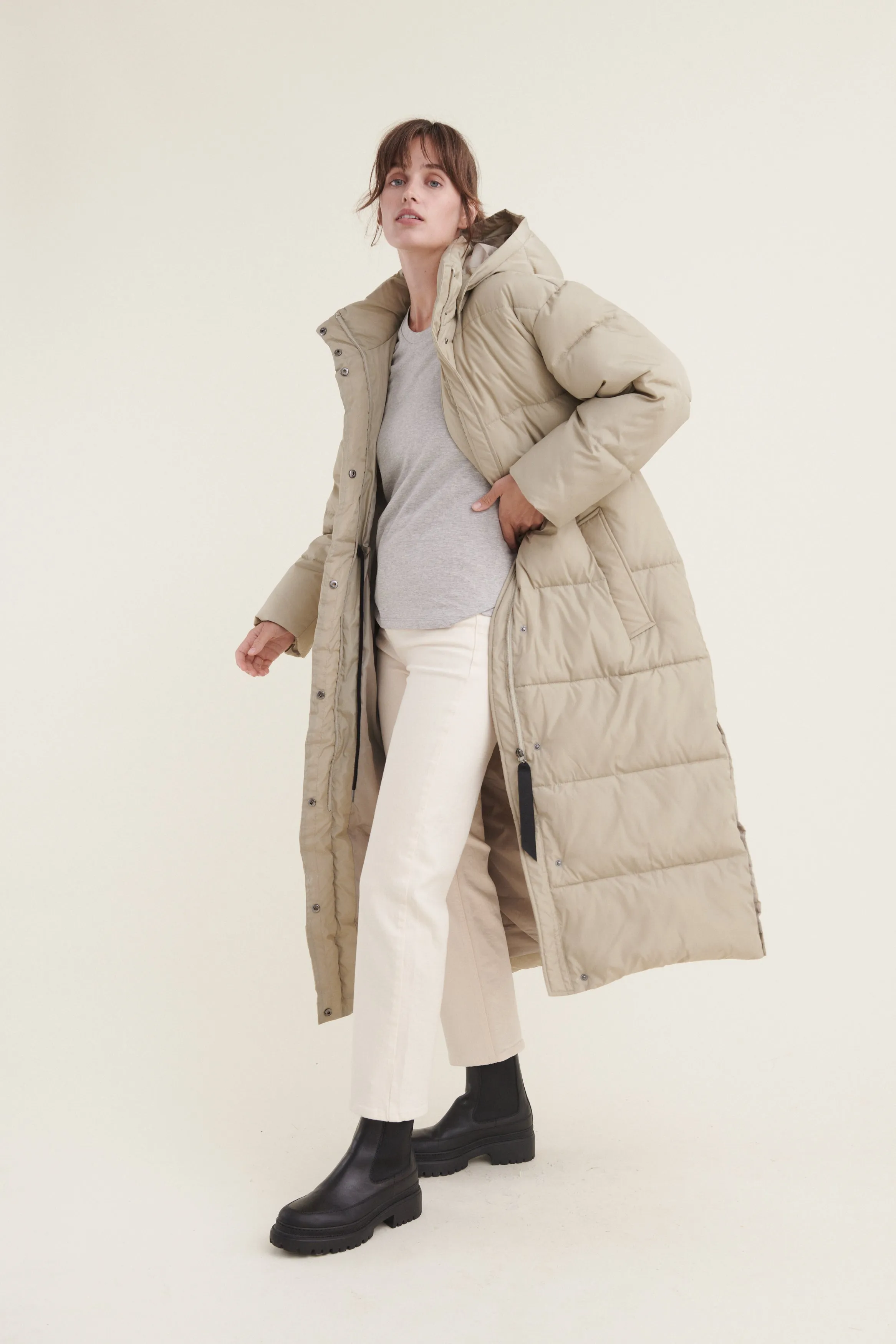 Dagmar Long Coat - Moss Gray