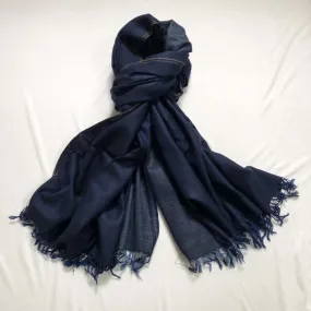 Dark Blue Merino Wool Shawl