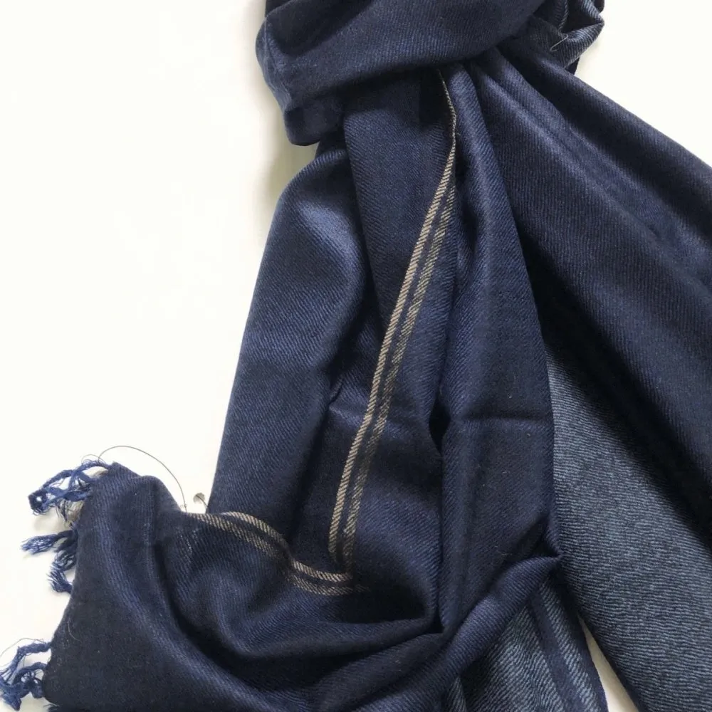 Dark Blue Merino Wool Shawl