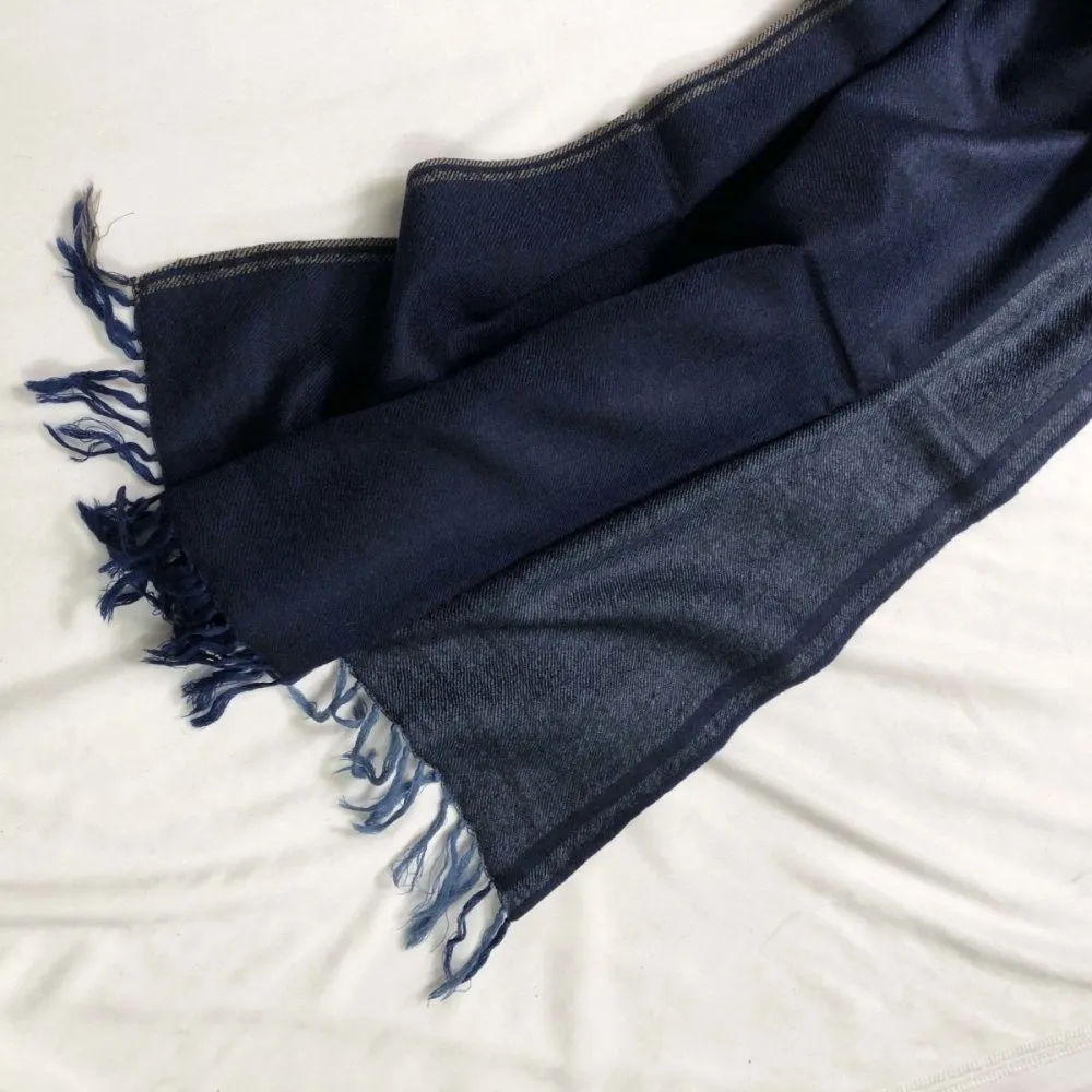 Dark Blue Merino Wool Shawl