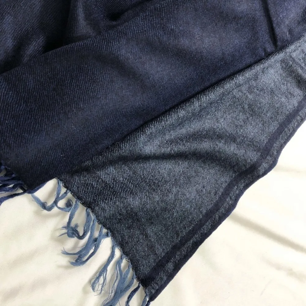 Dark Blue Merino Wool Shawl