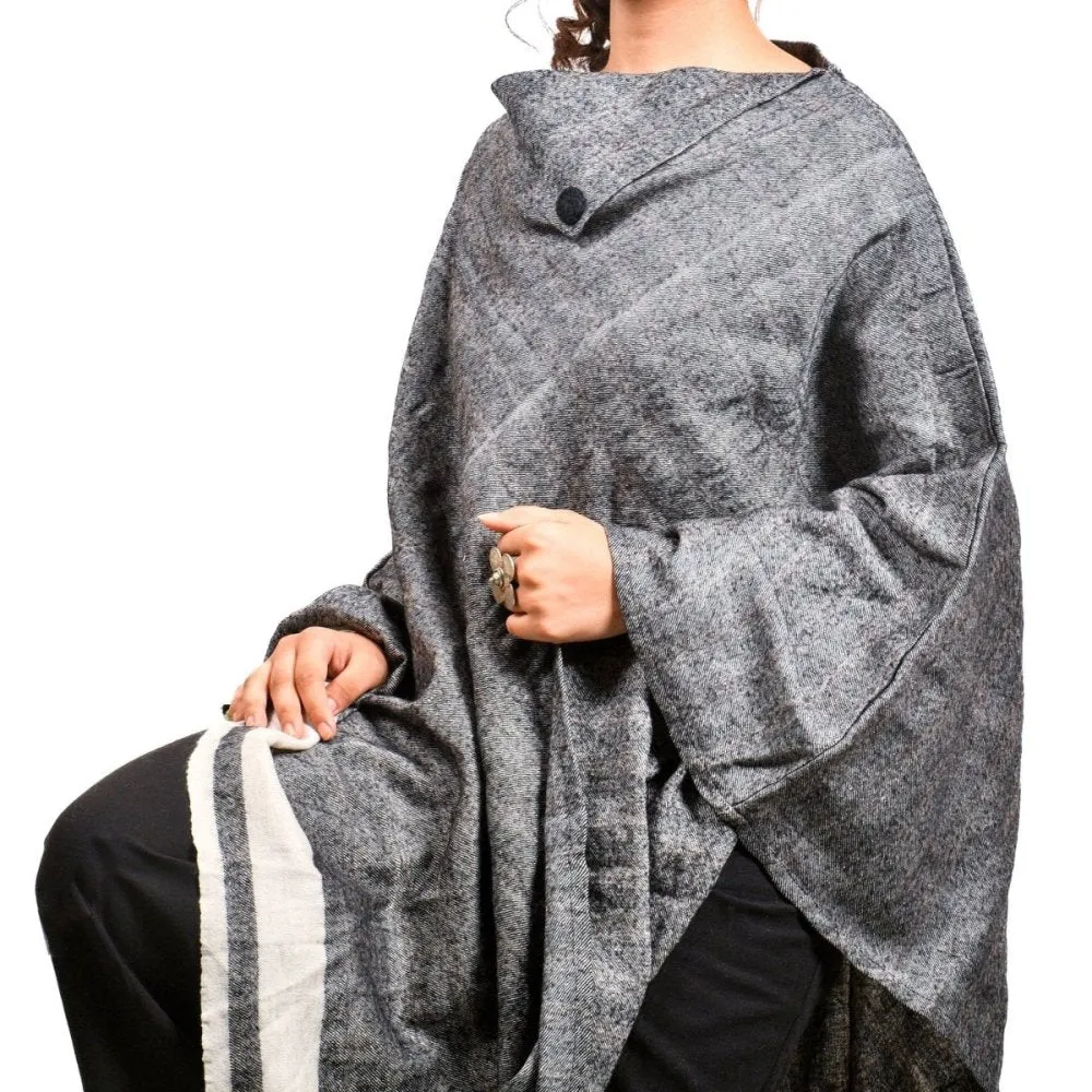 Dark Grey Merino Wool Cape