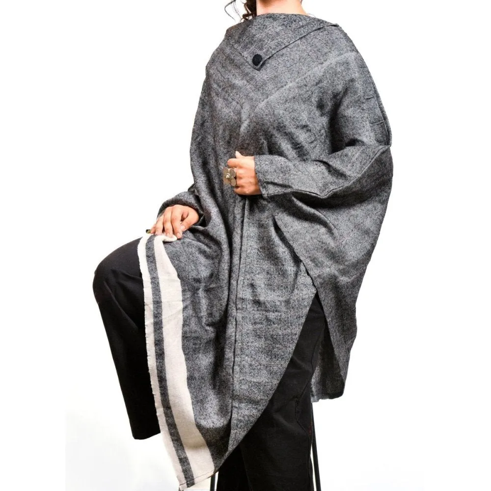 Dark Grey Merino Wool Cape