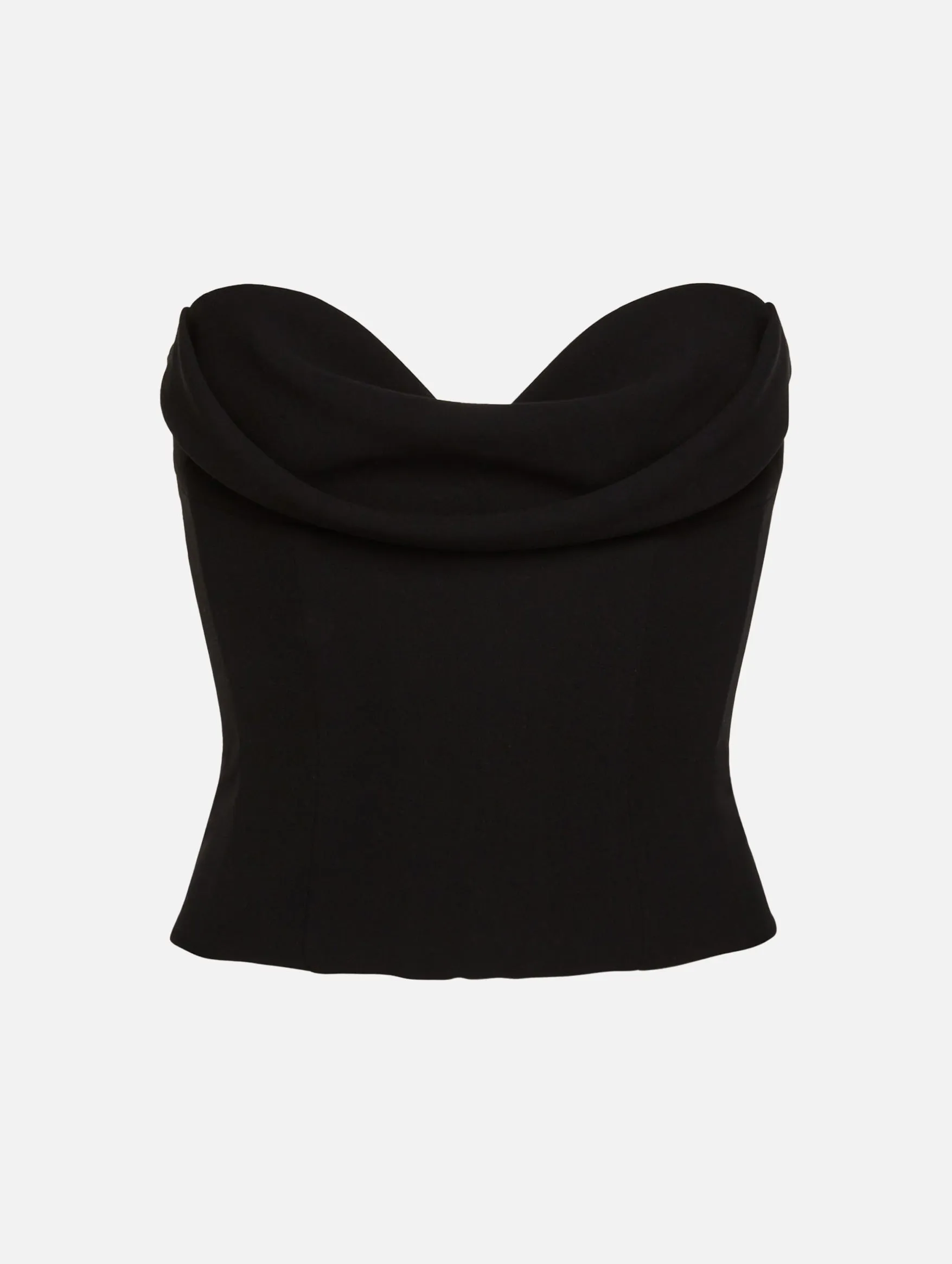 Draped Wool Corset in Black