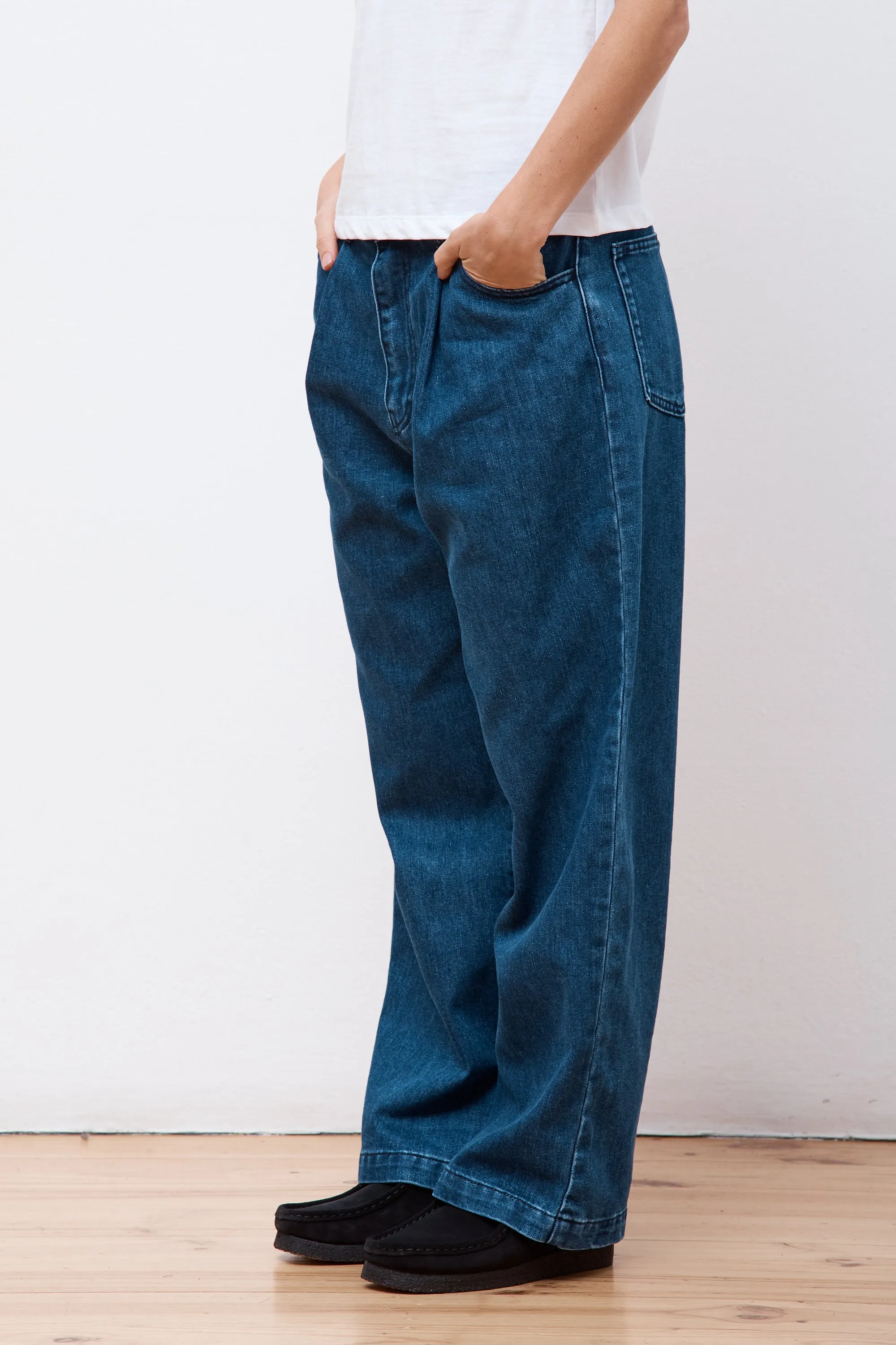 Easy Tuck Pants Light Indigo