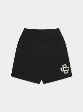 EMBLEM KNITTED SHORTS - BLACK