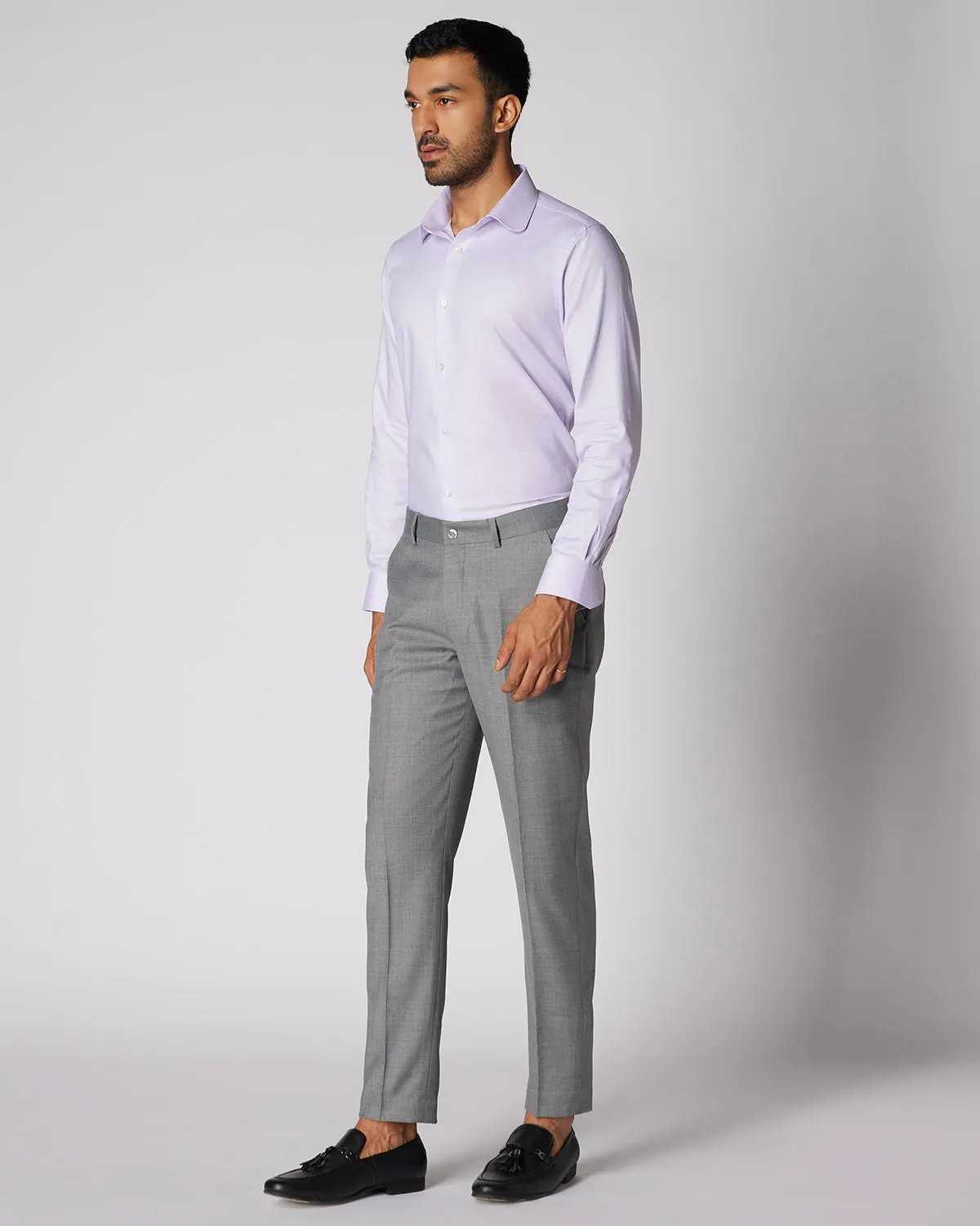 Exquisite Blended Wool Dress Pants - Grey