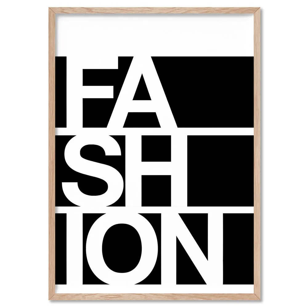 FASHION on black - Art Print