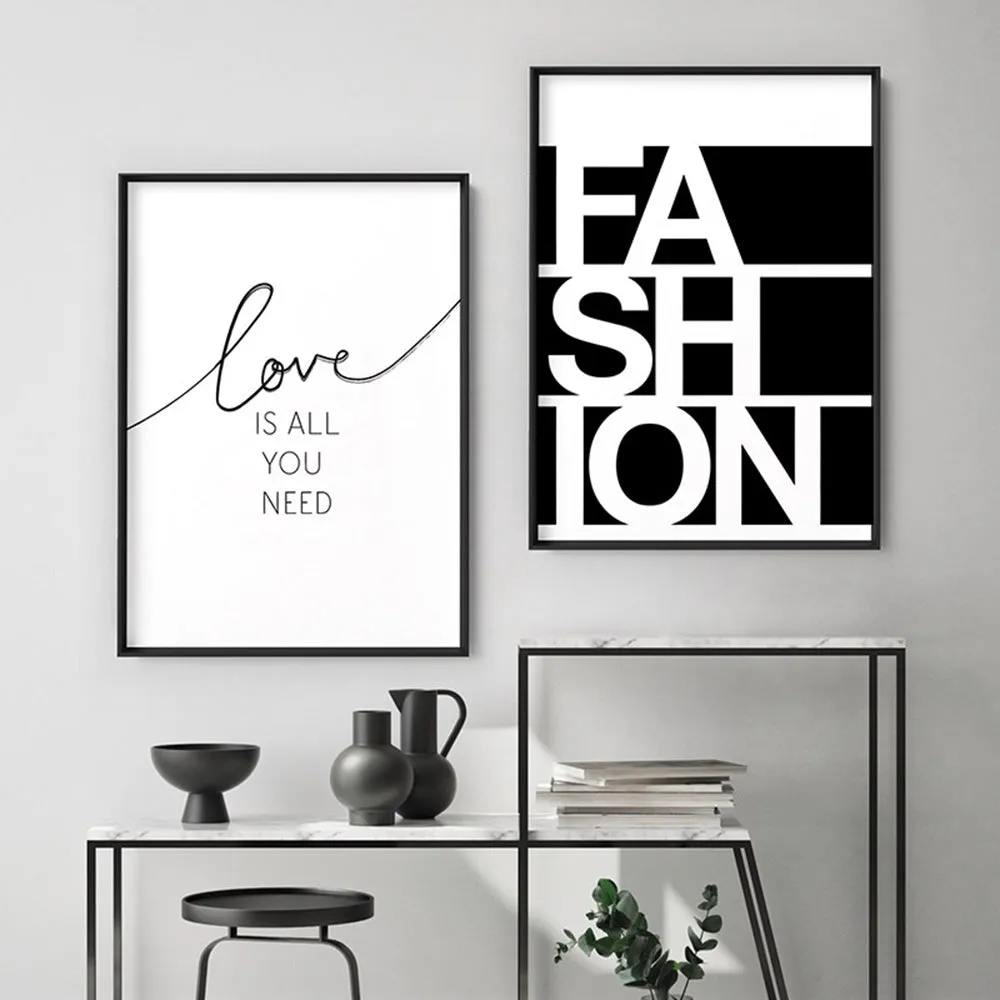 FASHION on black - Art Print