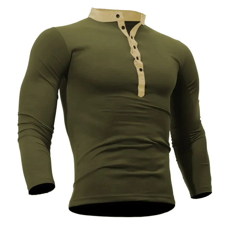 Fashion V-neck Slim Men's Bottoming T-shirt