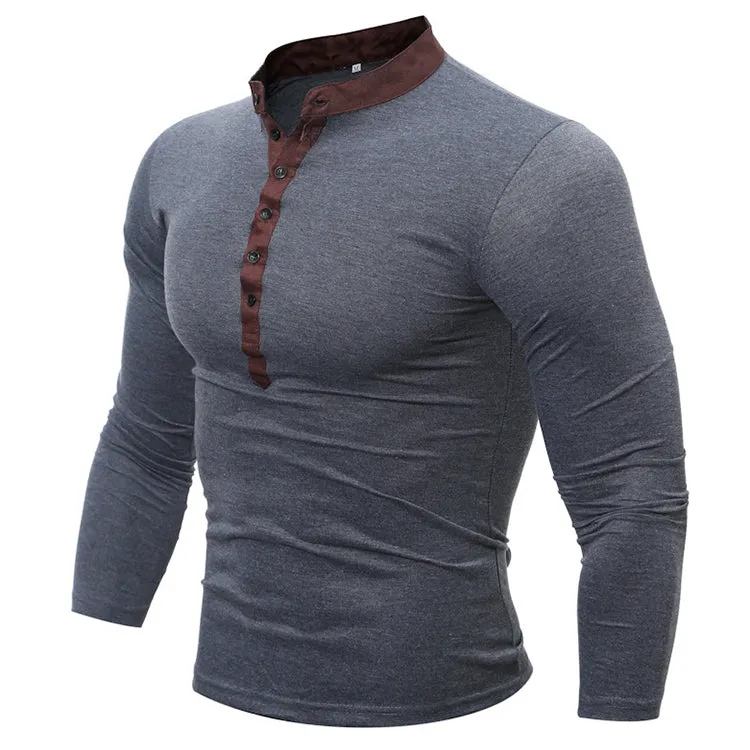 Fashion V-neck Slim Men's Bottoming T-shirt