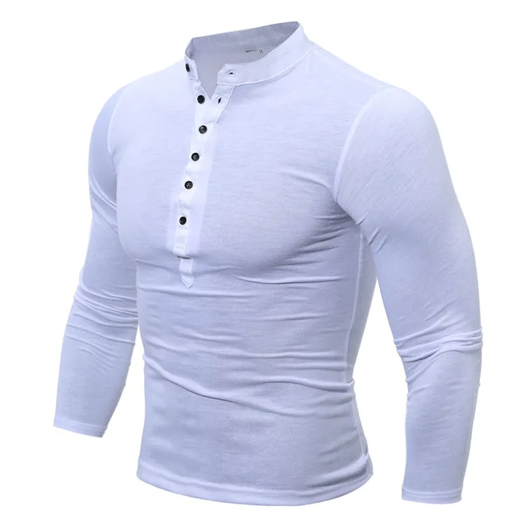 Fashion V-neck Slim Men's Bottoming T-shirt