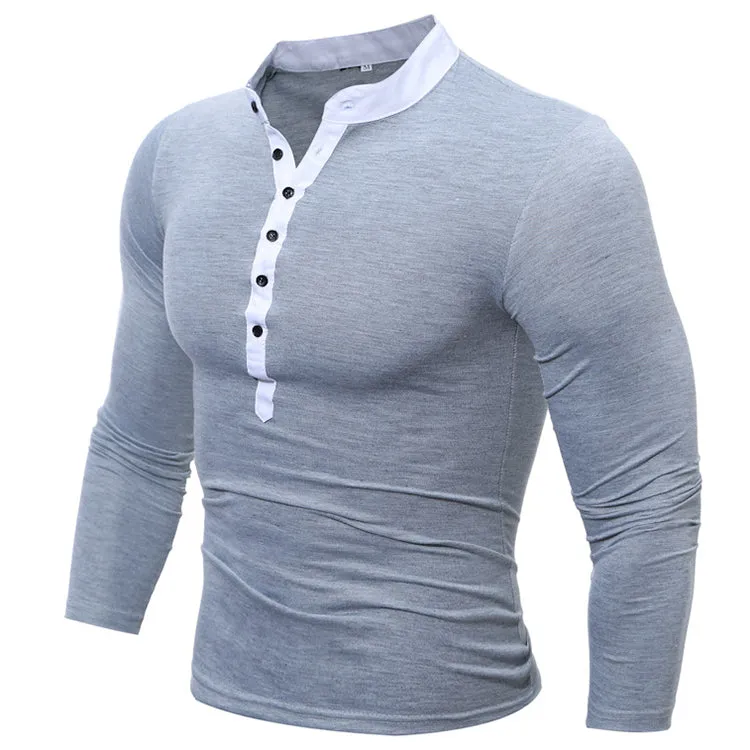 Fashion V-neck Slim Men's Bottoming T-shirt