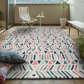 Frieda Pink and Blue Wool Rug