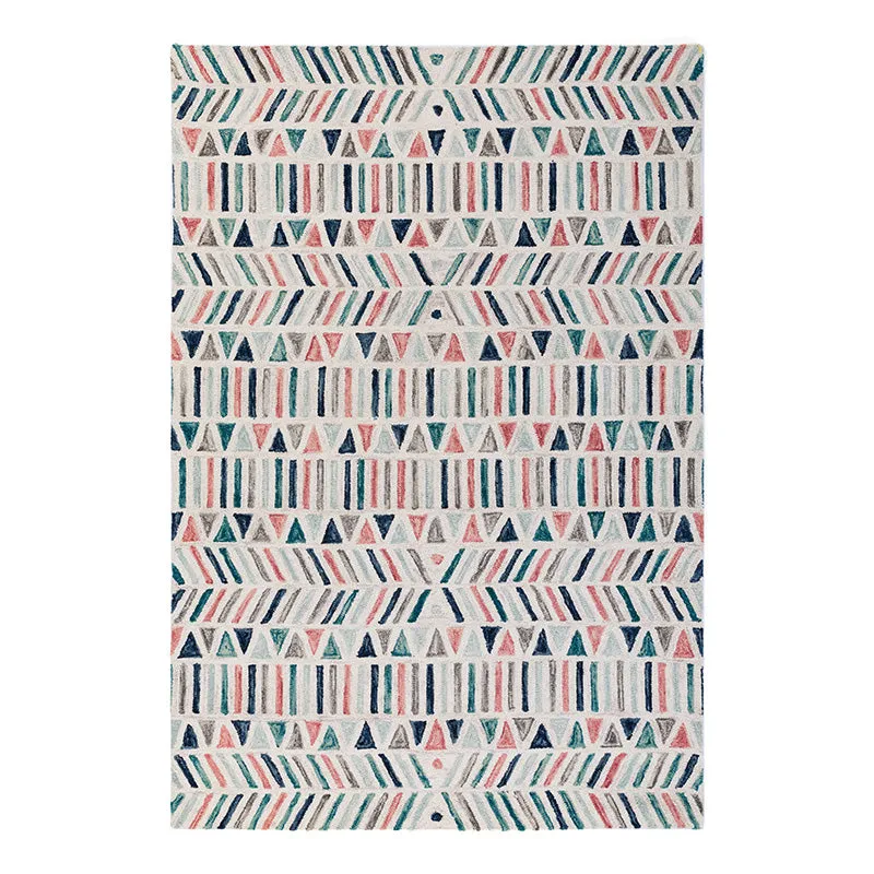 Frieda Pink and Blue Wool Rug