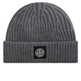 Full Rib Wool Beanie - Grey