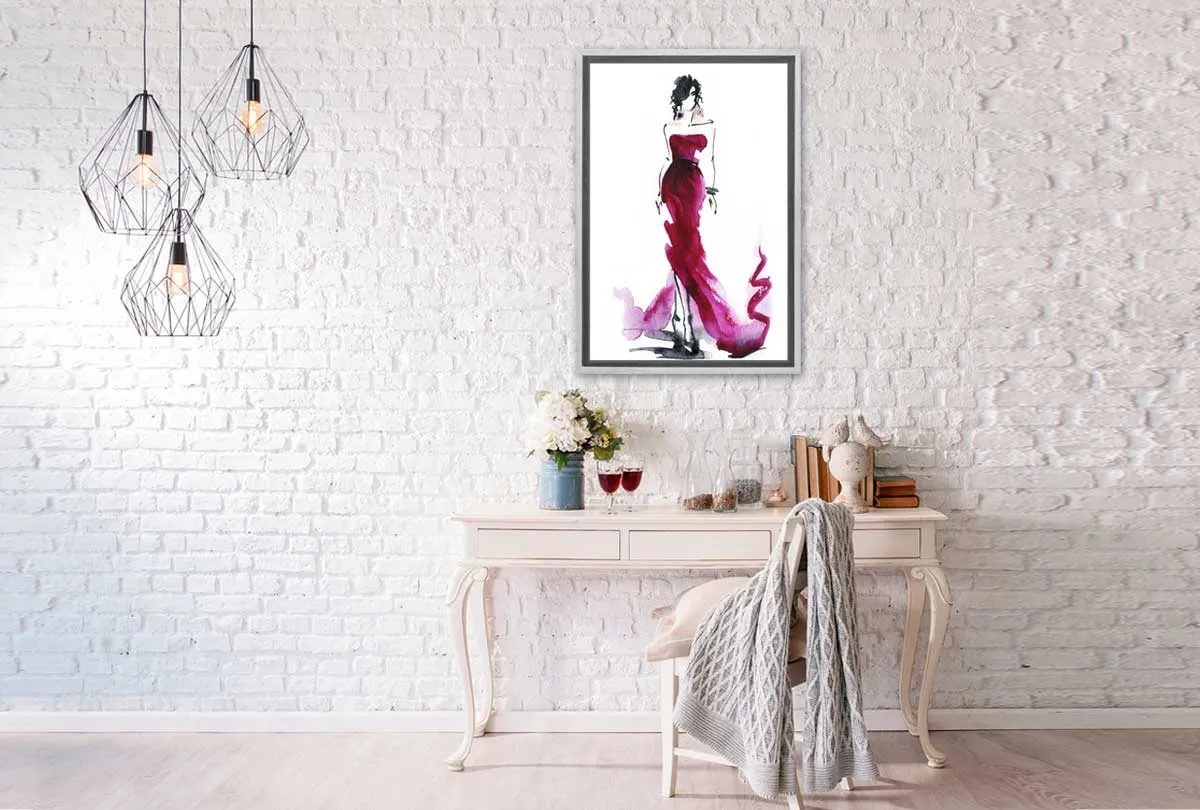 Glamorous Red Dress | Fashion Canvas Wall Art Print