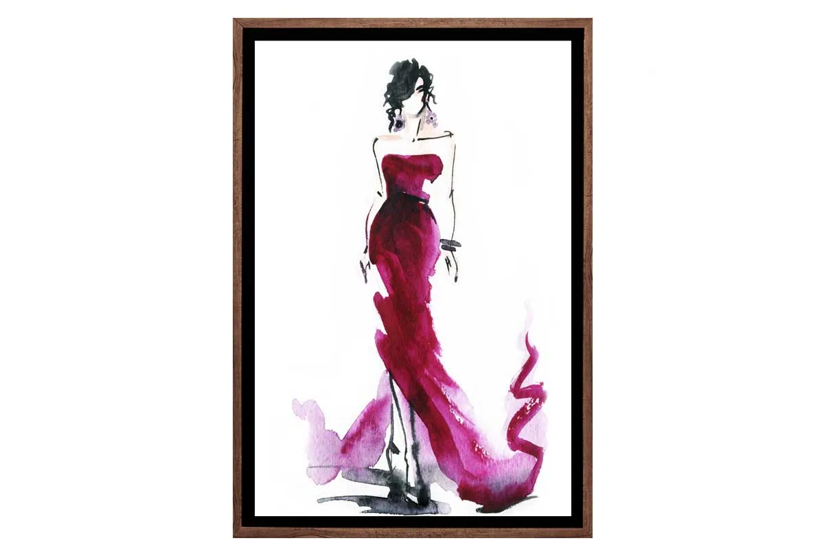 Glamorous Red Dress | Fashion Canvas Wall Art Print