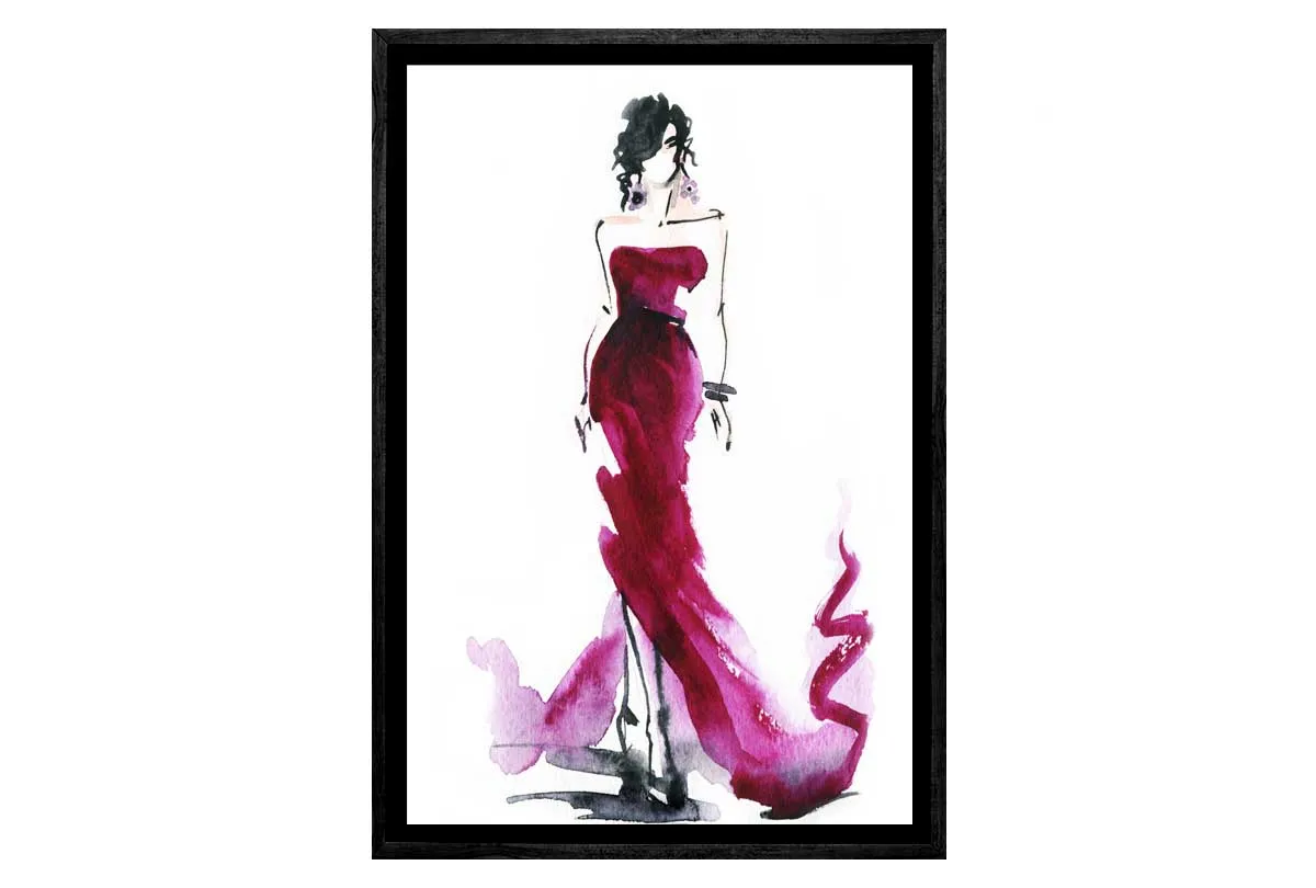 Glamorous Red Dress | Fashion Canvas Wall Art Print