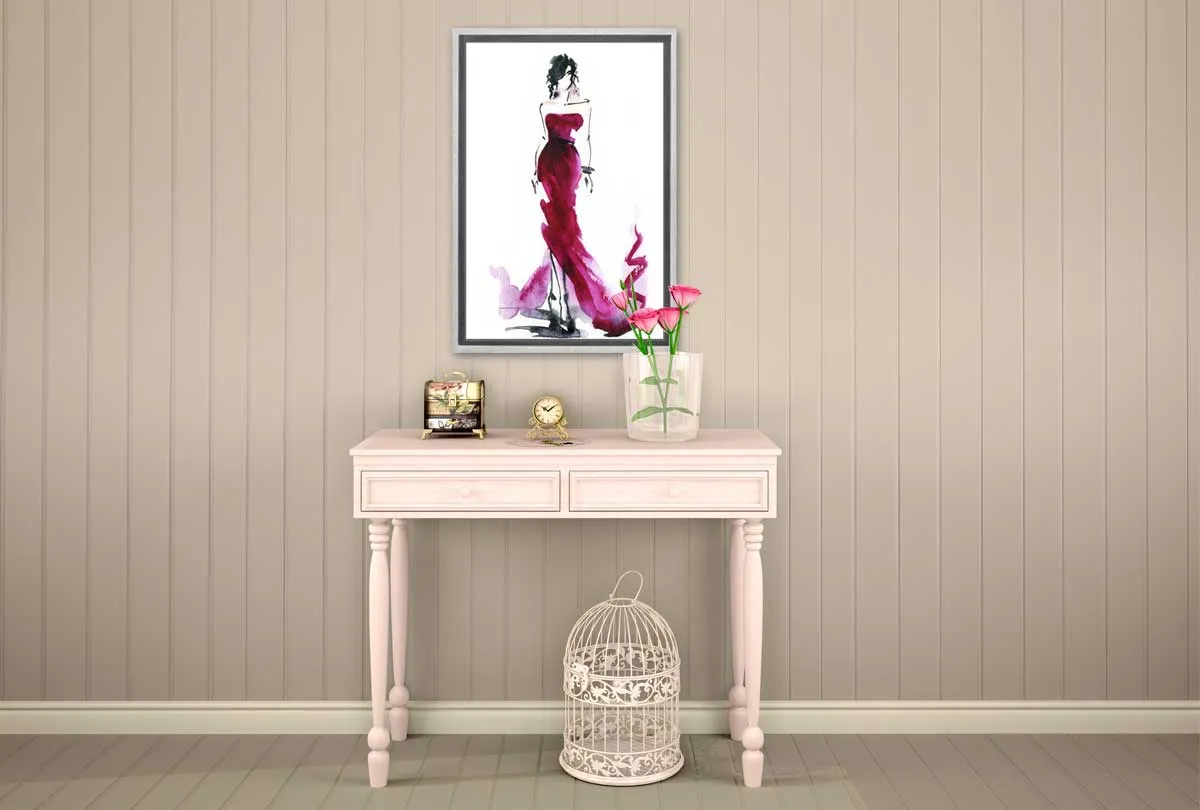 Glamorous Red Dress | Fashion Canvas Wall Art Print