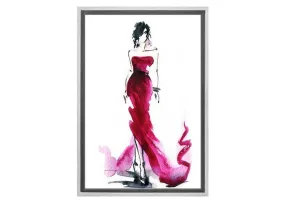 Glamorous Red Dress | Fashion Canvas Wall Art Print