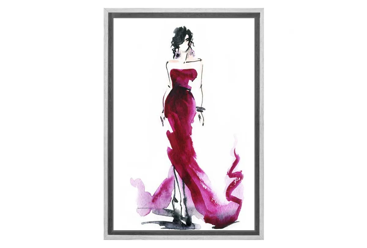 Glamorous Red Dress | Fashion Canvas Wall Art Print