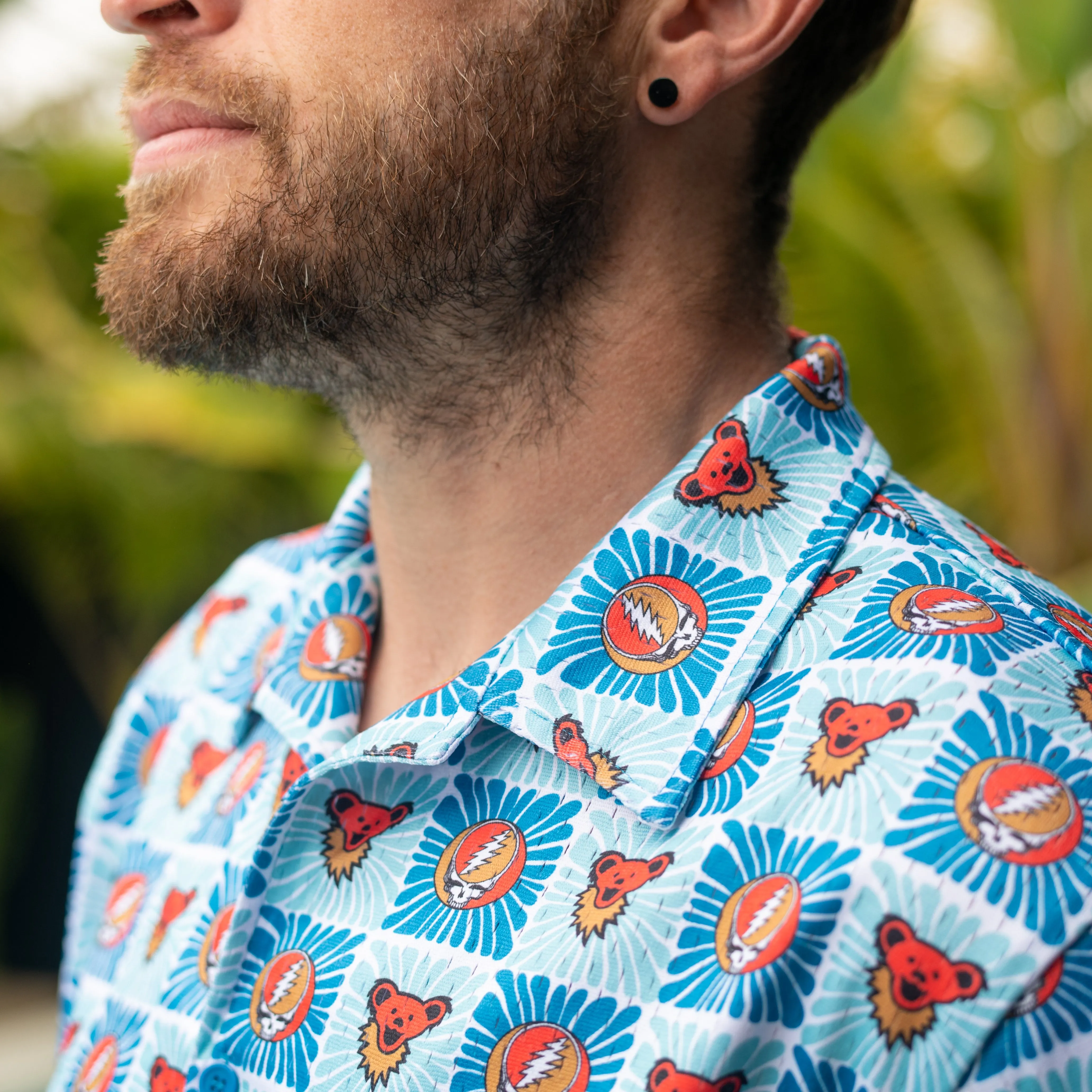 Grateful Dead | Mesh Button Down | Stealies & Bears