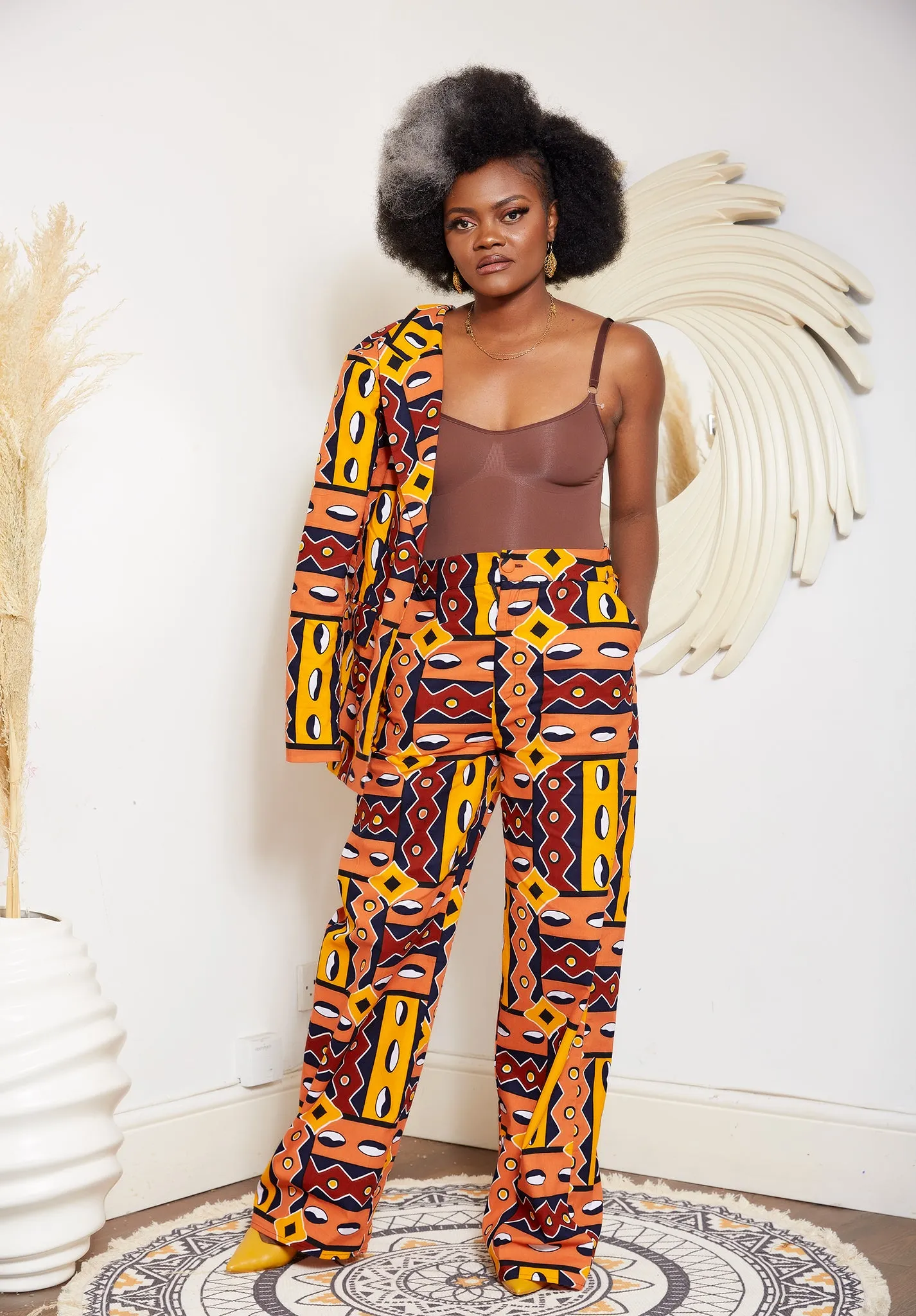 High Waisted African Print Palazzo Trouser - Malika