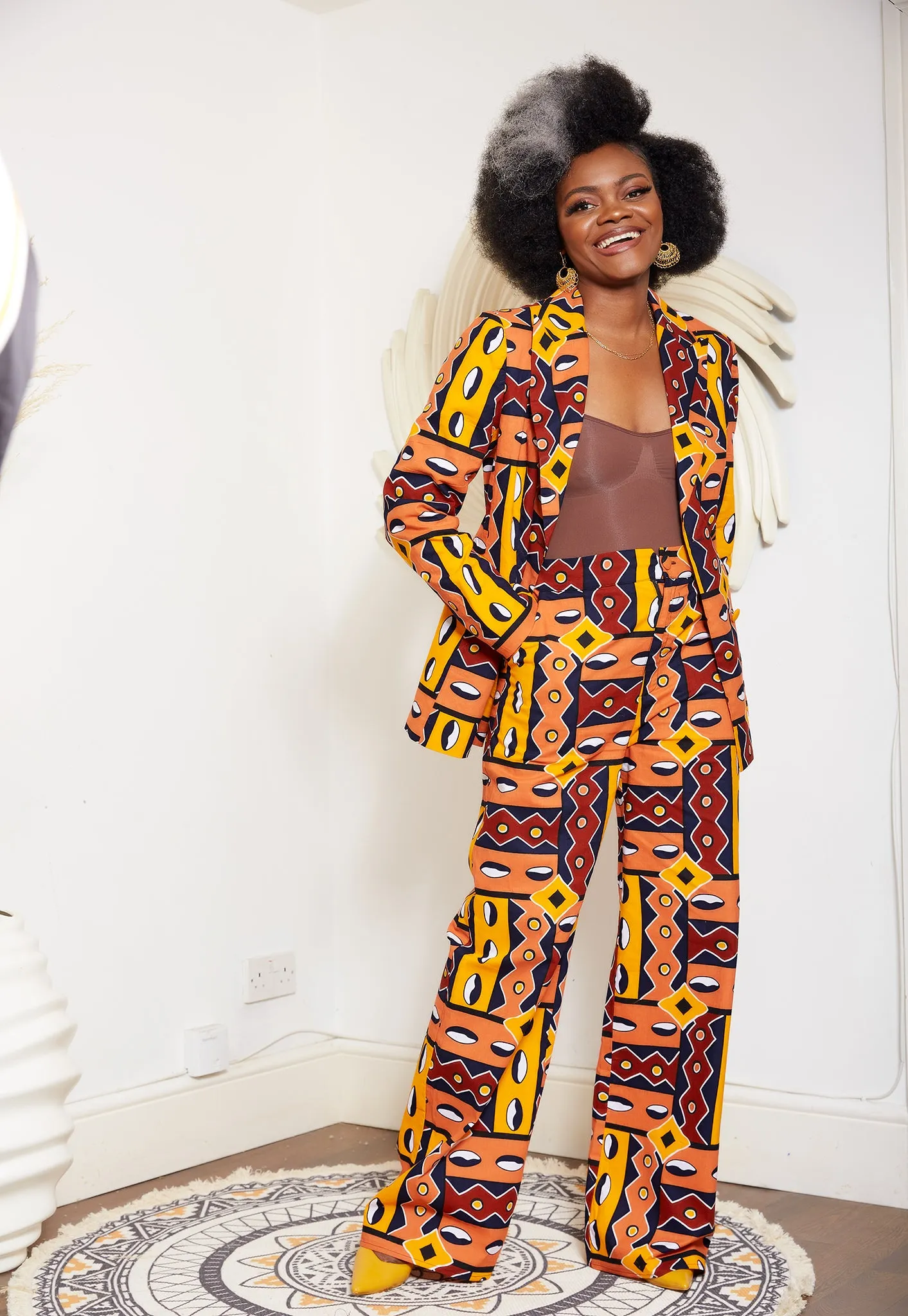 High Waisted African Print Palazzo Trouser - Malika