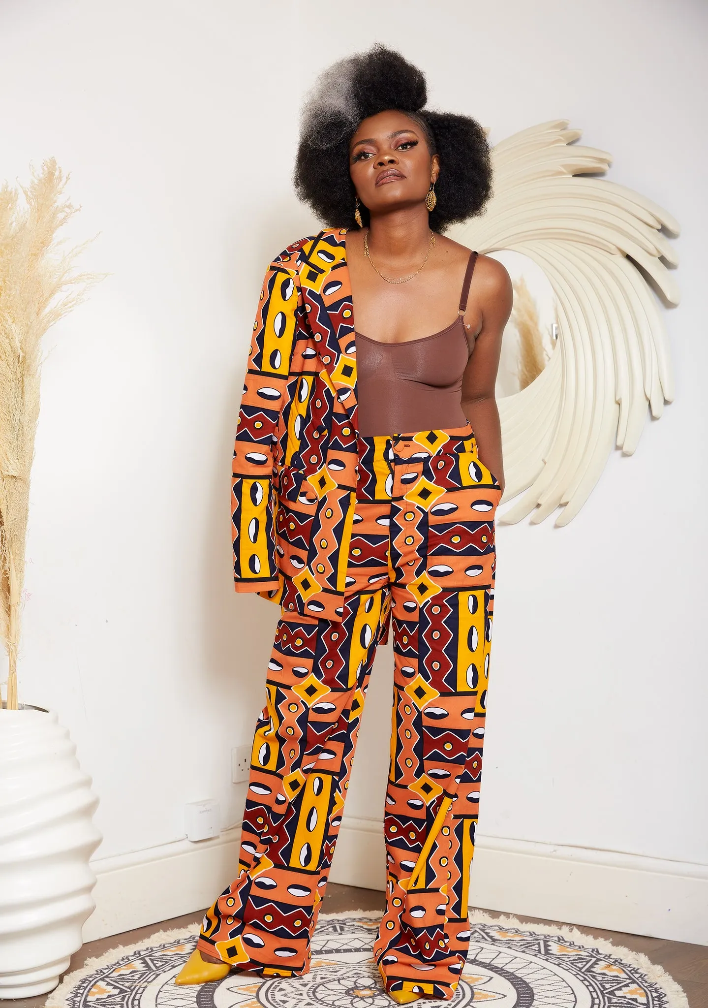 High Waisted African Print Palazzo Trouser - Malika