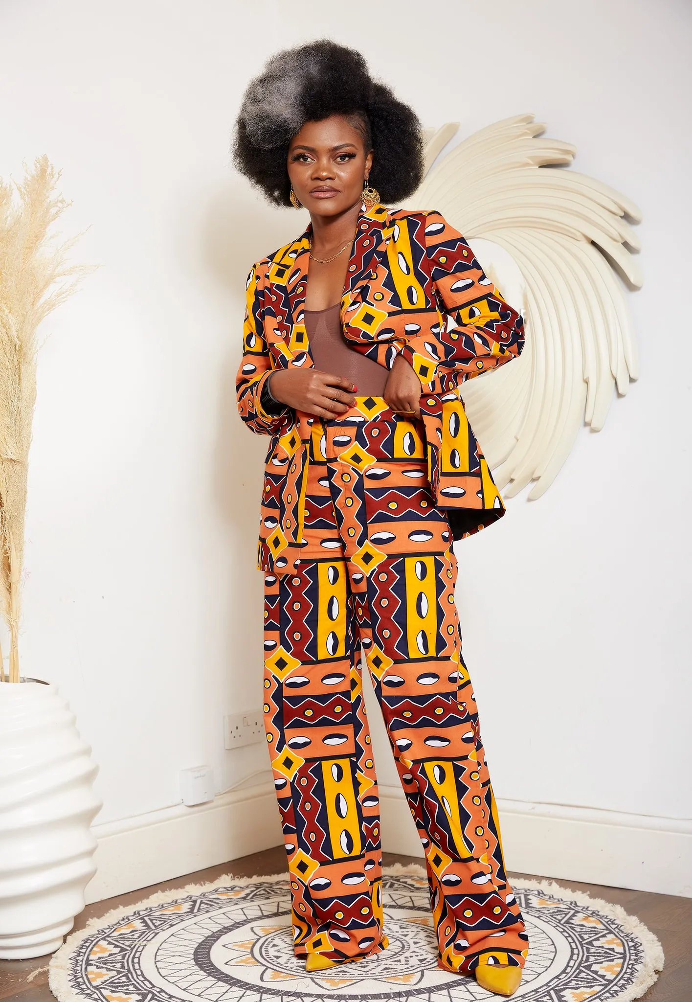 High Waisted African Print Palazzo Trouser - Malika