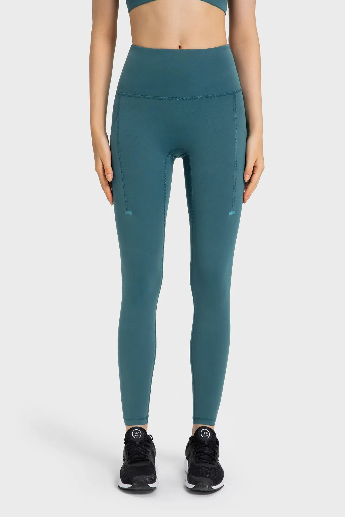 High-Waisted Compression Leggings with Side Pockets