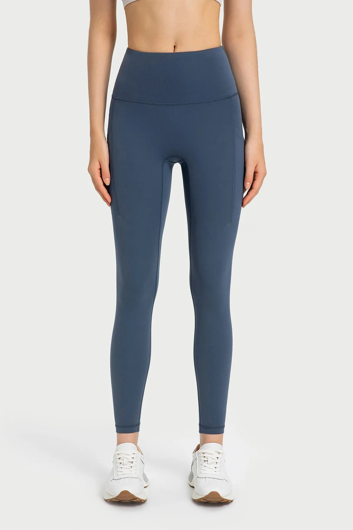 High-Waisted Compression Leggings with Side Pockets