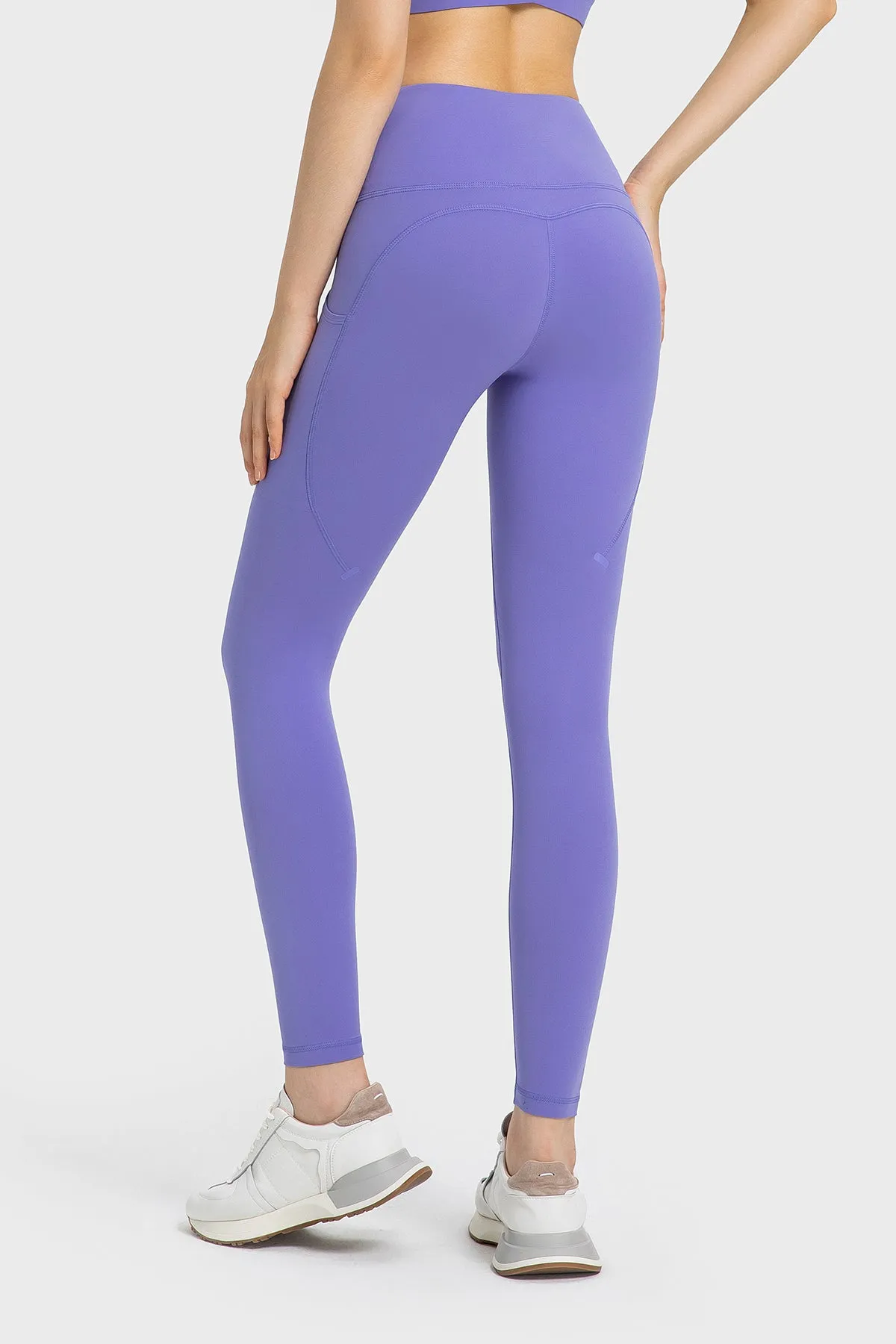 High-Waisted Compression Leggings with Side Pockets